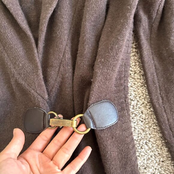 Gerard Darel Women's Size 4 Shawl Collar Cardigan Sweater Brown Wool - Picture 10 of 13